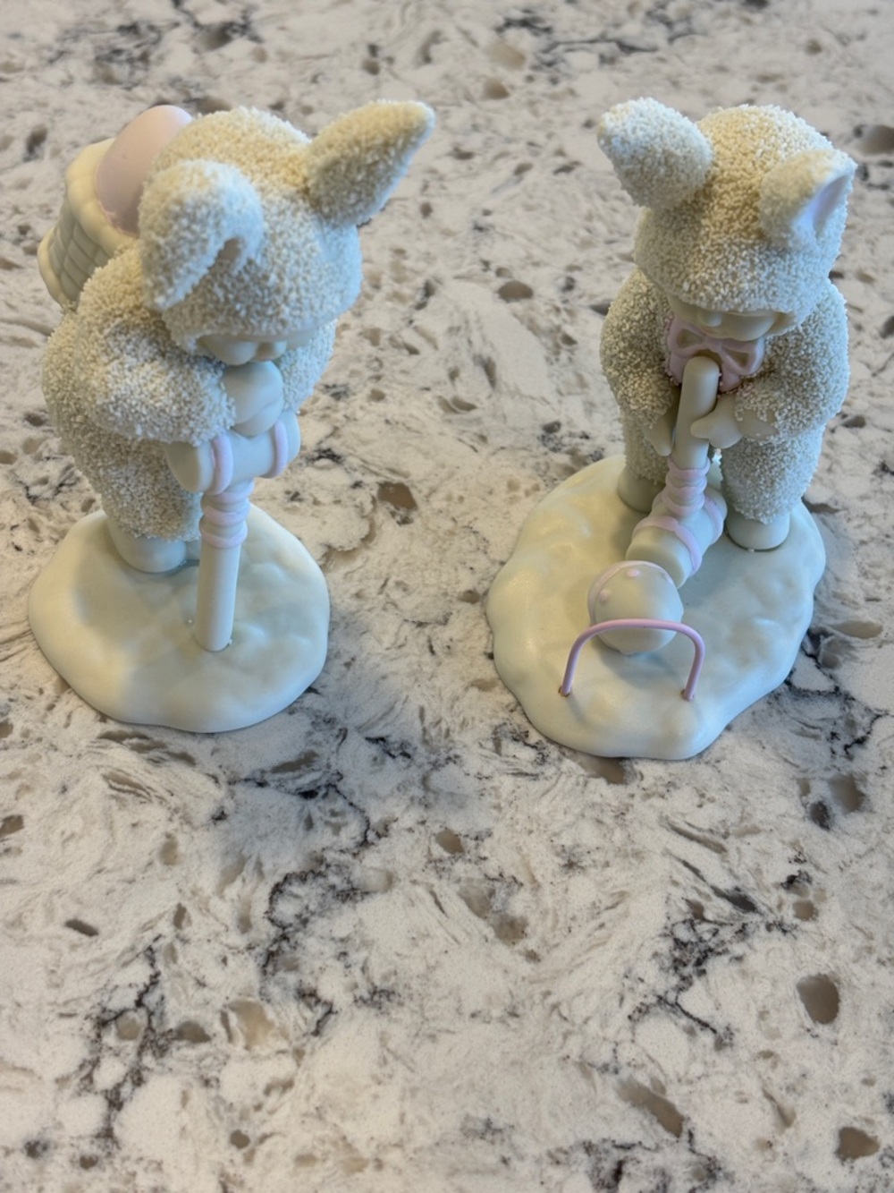 Department 56 White Ceramic Figurine Base with Embossed Mark